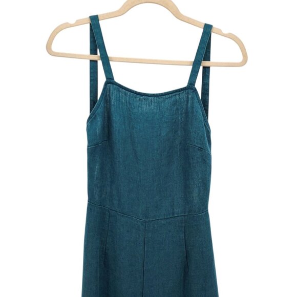 Paloma Wool Womens 6 - 38 Jumpsuit Simba Linen Green Wide Leg Boho Hippie Bibs - Picture 2 of 7